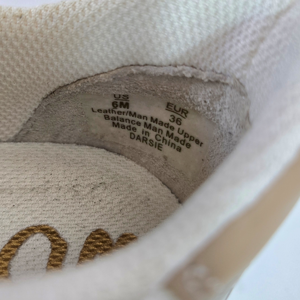 Sam Edelman Women's Darsie White Tan Logo Print Mesh Platform Fashion Sneaker 6M - Picture 9 of 10